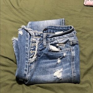 Flying Monkey Distressed Blue Flare Jeans